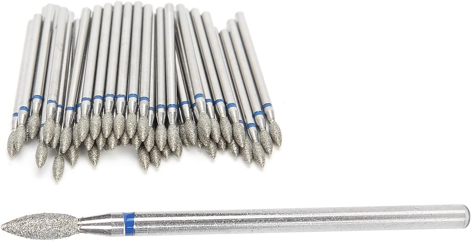 50Pcs Nail Drill Bits for Acrylic Nails, Tungsten Carbide Nail Drill Bits, Nail Polishing Grind Head Replacement Accessory Manicure Tool(M-2.7Mm)
