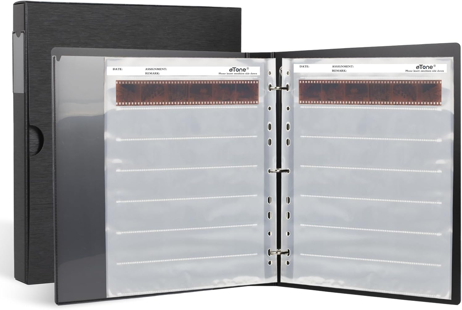 Etone Archival Storage Sheets 135 35Mm Negative Page Preservers Sleeves with Film Album Ring Binder (50X135) image number 4