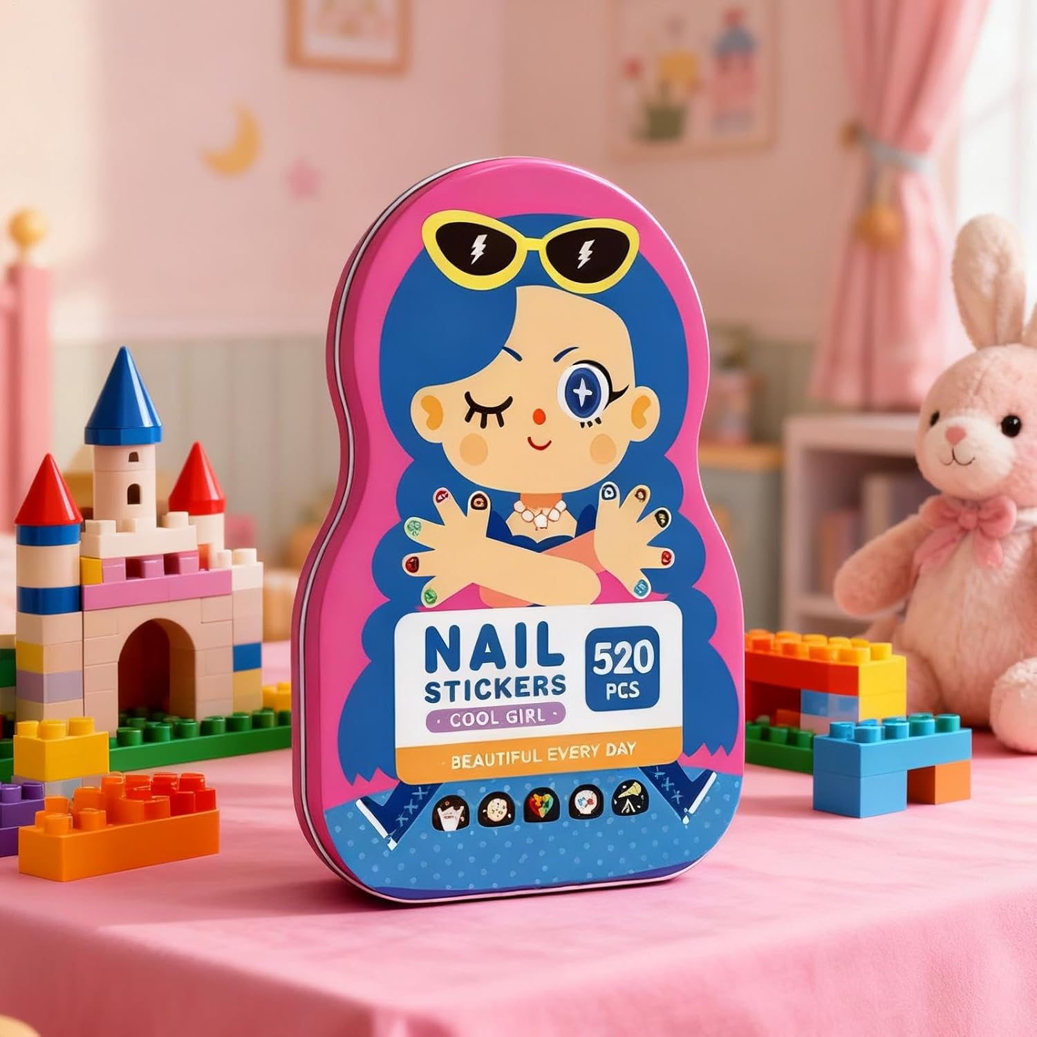 Nail Stickers for Girls | Cartoon Fingernail Decoration Decals | Cute Nail Stickers,For Girls Children Daughter Toddler - Cute Animals image number 4