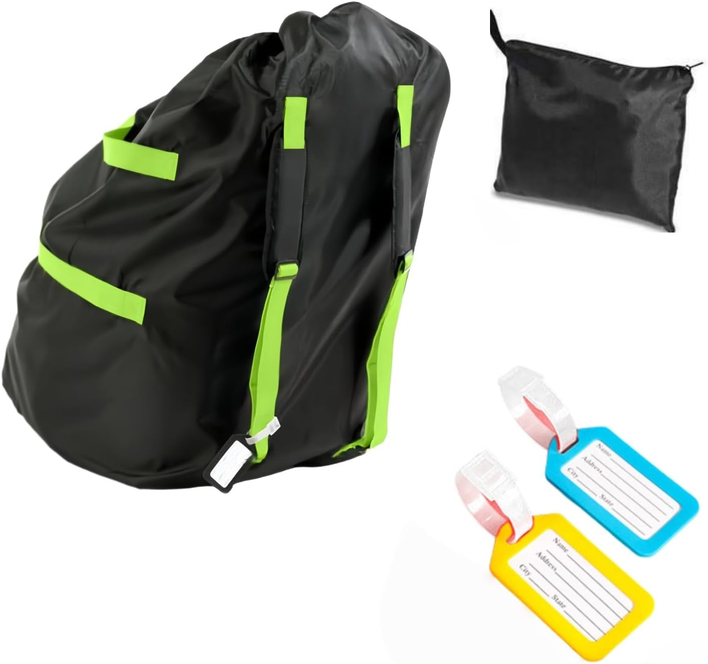 Car Seat Travel Bag for Airplane, Waterproof Durable Padded Cover with 2 Luggage Tags, Universal Fit, Gate Check Bag for Airplane, Fits Convertible Car Seats or Double Strollers image number 2