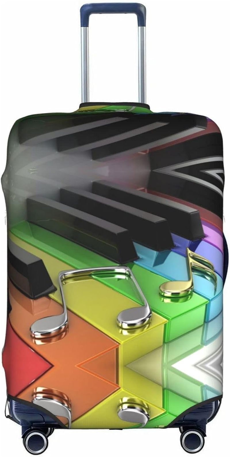 Piano Key Luggage Cover Washable Suitcase Protector Anti-Scratch Suitcase Cover Fits 18-32 Inch Luggage image number 5