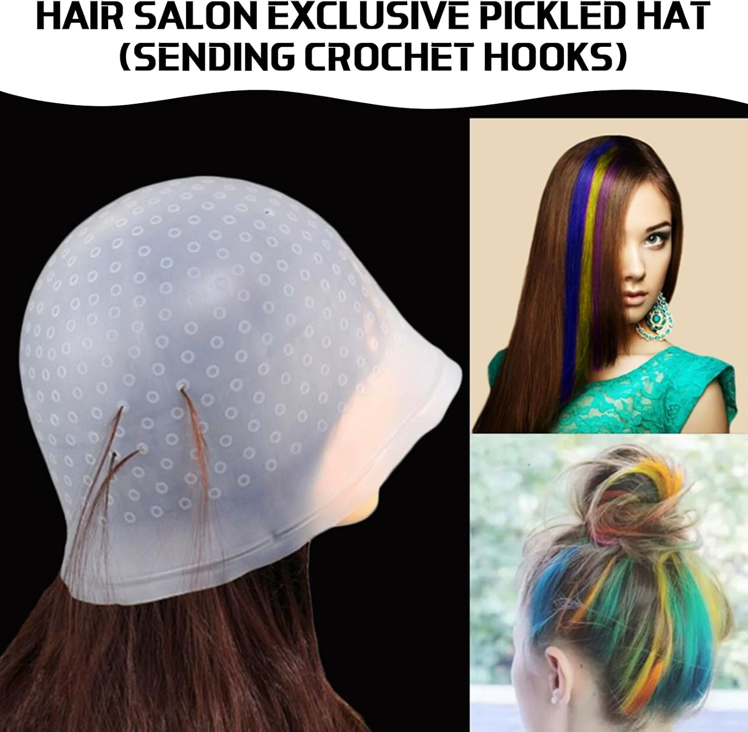 Hairdresser Hair Hair Net Hair Cap Accessories Hair Dye Disposable Strands Colour Framar Hair Colour for Strands Set Balayage Colouring Brush Blonde Strands Set Colour image number 3