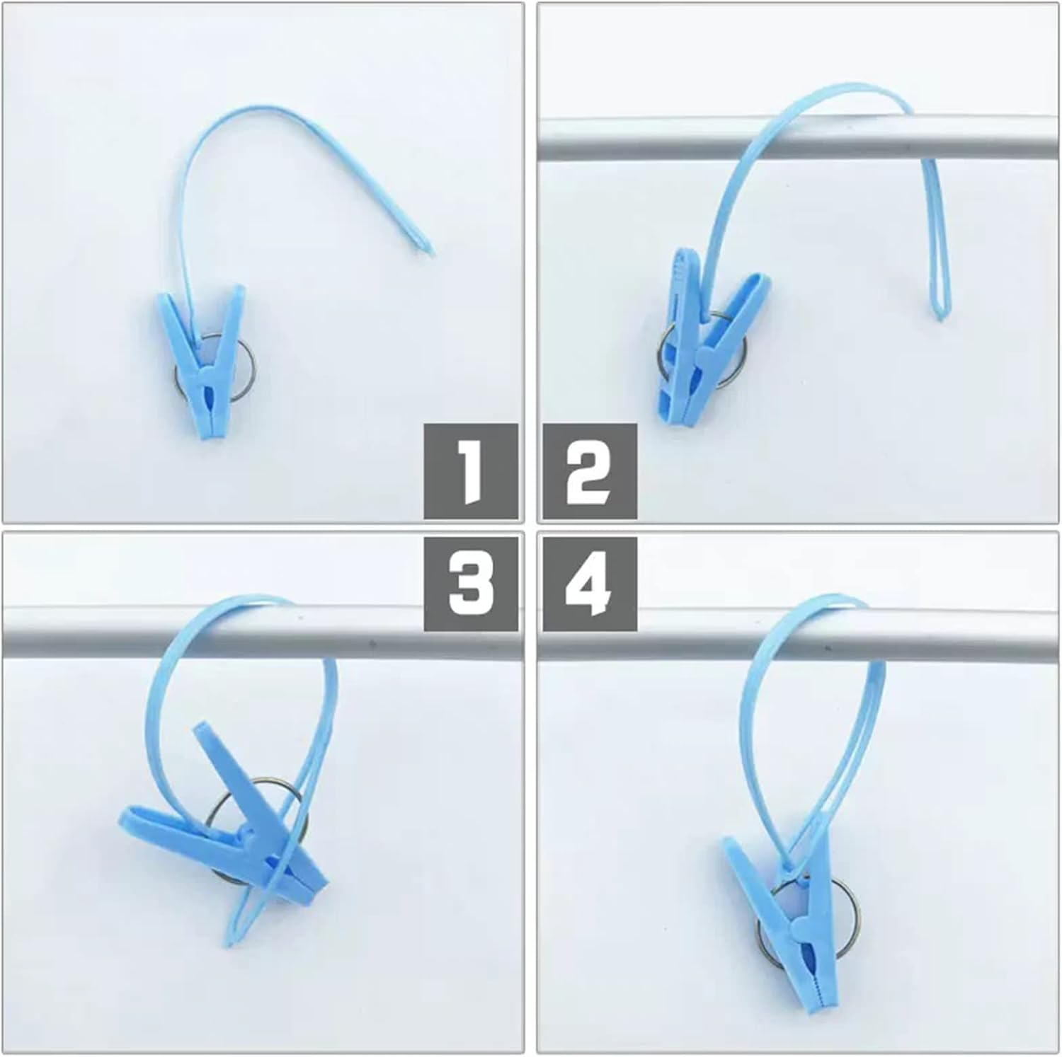12Pcs Portable Clothespins Drying Clip Laundry Hook Hanger Clothesline Travel Home Clothing Pegs Hanger image number 5