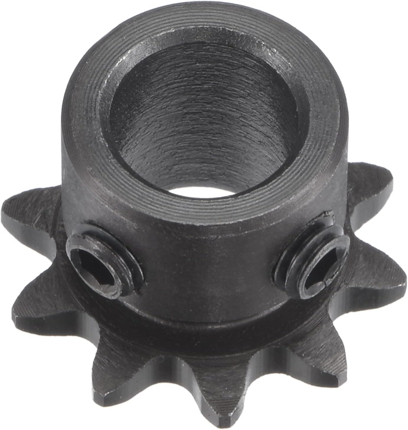 Uxcell 10 Tooth Roller Sprocket B Type, 25 Chain, Single Strand 1/4" Pitch, 10Mm Bore Black Oxide C45 Carbon Steel with Set Screws for ISO 04C