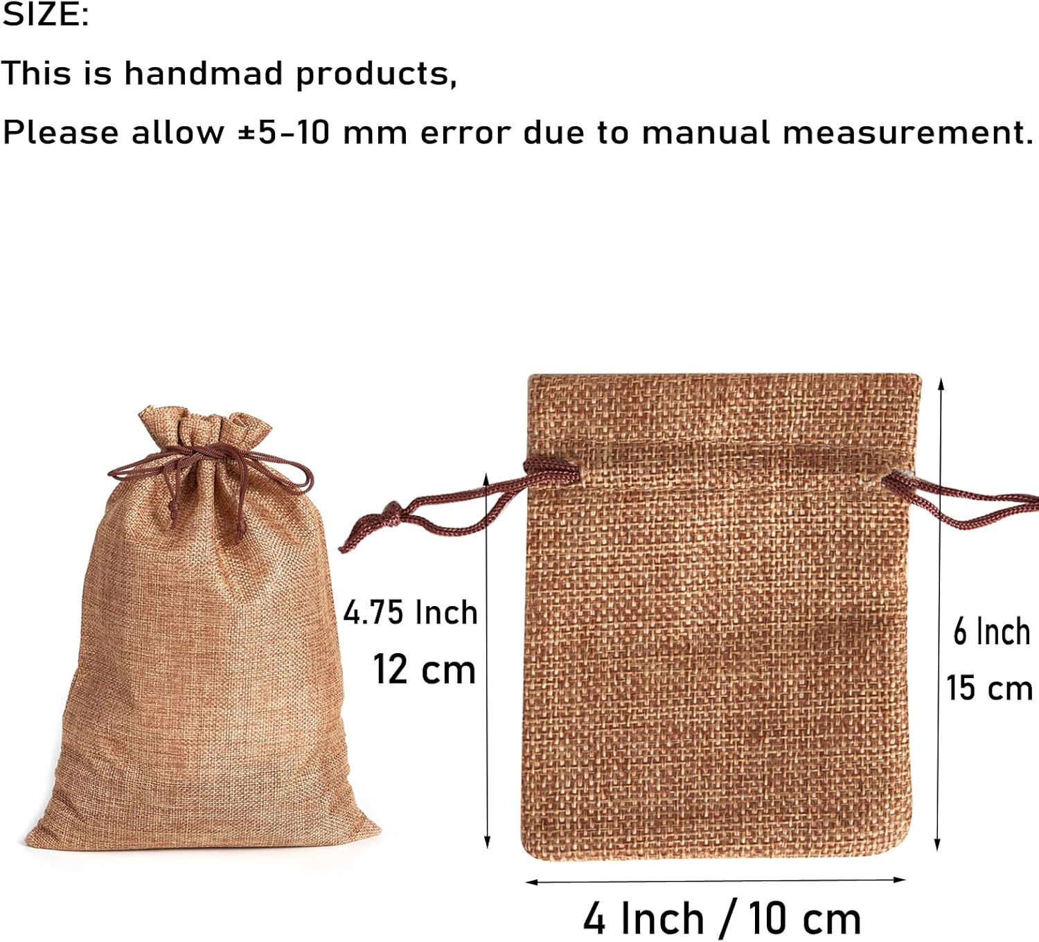Tendwarm 20 Pcs 4X6 Inch Linen Burlap Bags with Drawstring Reusable Grocery Craft Gift Bags for Christmas Birthday Wedding Party