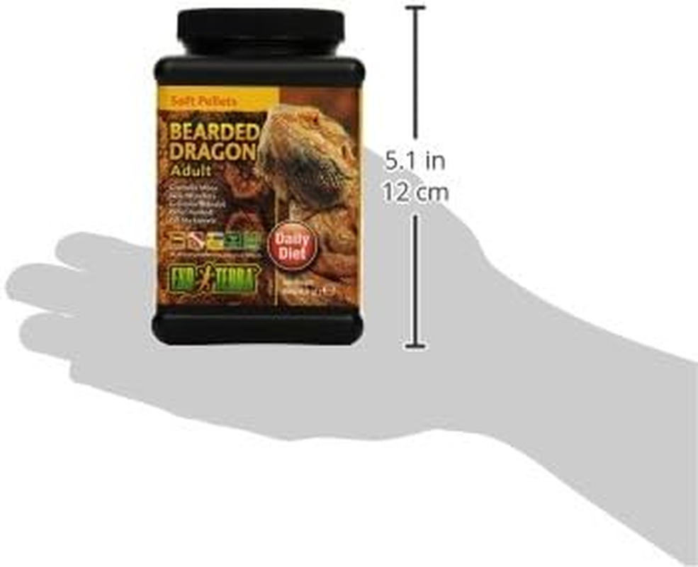 Exo Terra Bearded Dragon Pellet Food, 250G, Complete & Balanced Nutrition for Adult Reptiles