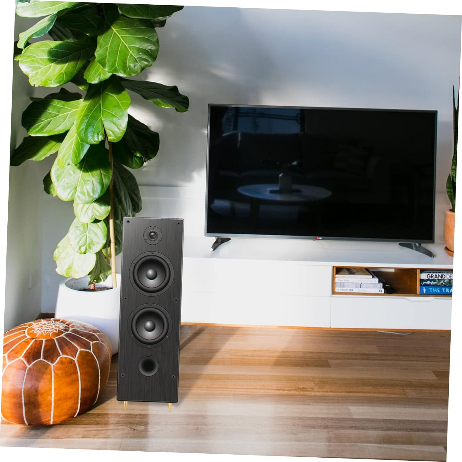 LAPYAPPE 4Pcs Copper Speaker Spikes Feet Pads for Floor Standing Audio Isolation Stand, Hifi Amplifier and Turntable Support, Gold Metal Vibration Absorber for Home Theater Use image number 1