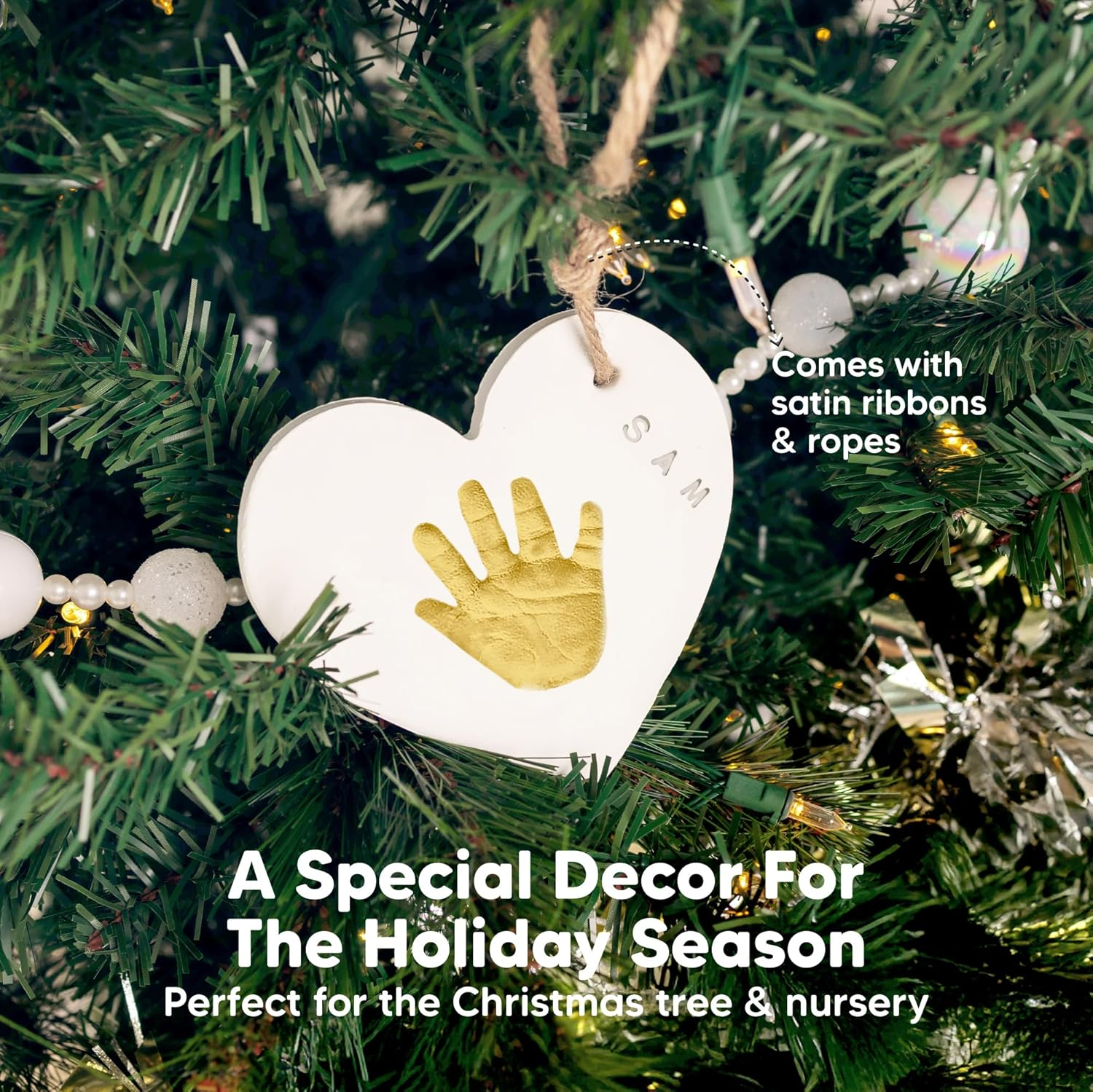 Baby Hand and Footprint Kit - Dog Paw Print Kit, Personalized Baby Footprint Kit, Baby Handprint Ornament Kit, Clay Handprint Ornament Kit for Babies, Baby Shower Gifts for Boys, Girls (With Love) image number 3