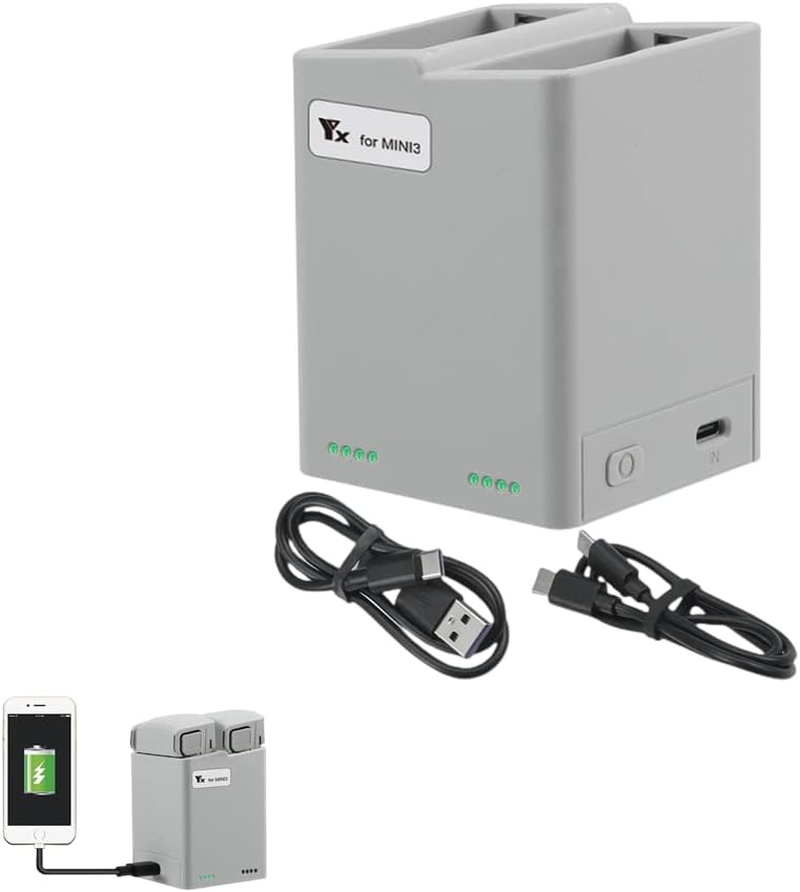 USB QC 3.0 Charging Hub for DJI Mini 3 Pro, Mini 3 Pro Accessories Two Way Fast Charging Battery Charger Compatible with DJI Mavic Mini 3 Pro image number 5