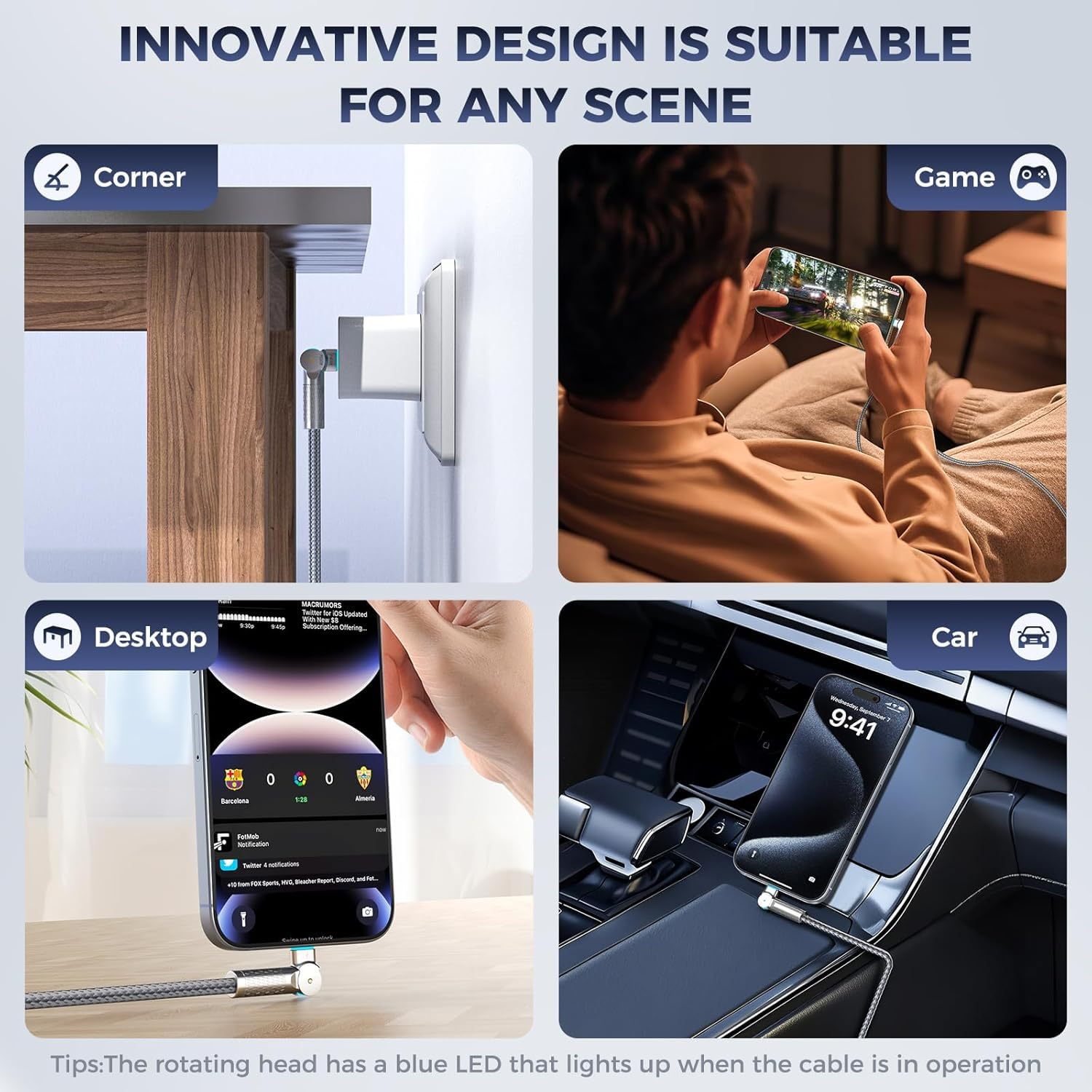 2Pack 240W USB-C to USB-C Cable 6.6Ft/2M, Braided Fast Charging & Data Sync Cable with 180&deg; Rotatable Heads & LED Indicator, Compatible with Iphone 16 Series, Galaxy S24/S23, Pad Pro, Mac Book, Pixel image number 1