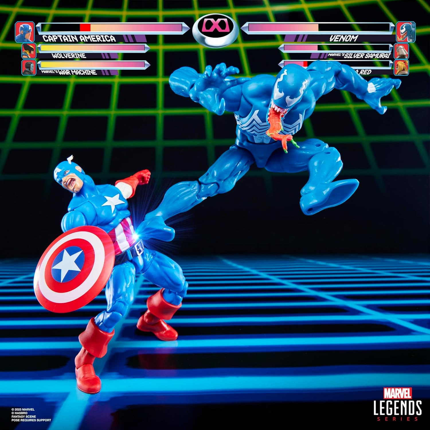 Marvel Legends Series Gamerverse Captain America Vs Venom, Retro Video Game -Inspired Collectible 6-Inch Action Figures image number 3