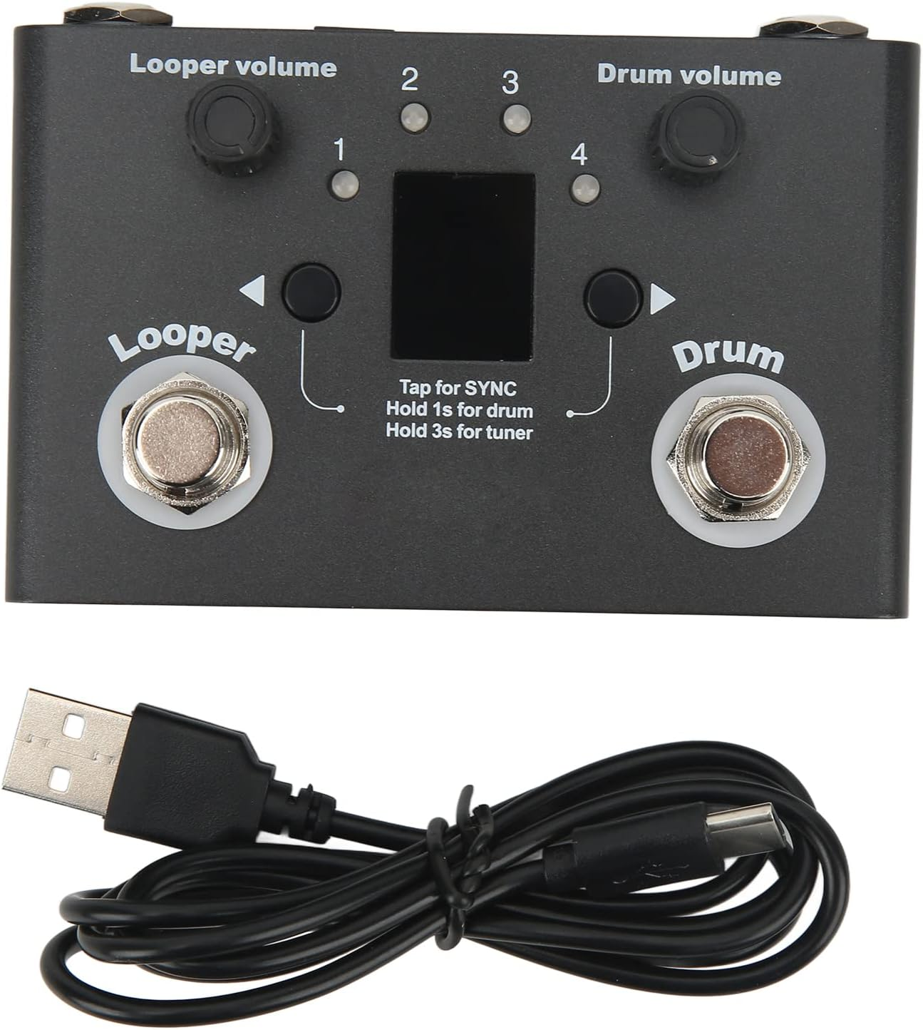 Drum Looper Pedal 4 Storage Location 11 Minutes Recording Time Metal Loop Effect Pedal for Creative Musicians