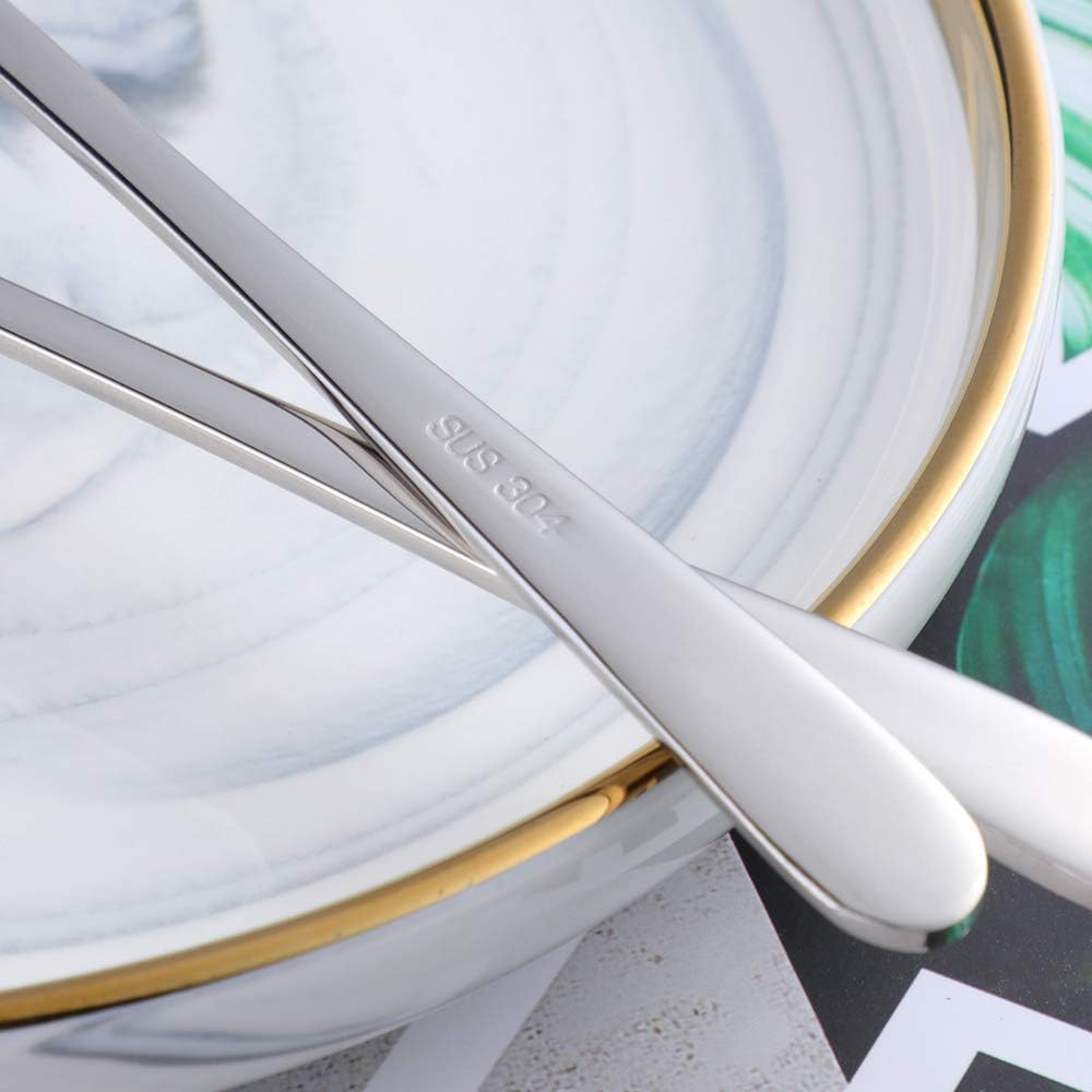 SBOMHS Titan Spork Metal Spork Stainless Steel 8 Pieces 3 in 1 Fork Spoon Knife Combination Silver Serrated Spork Length 19 Cm to Go Camping Cutlery Travel Outdoor Picnic image number 4