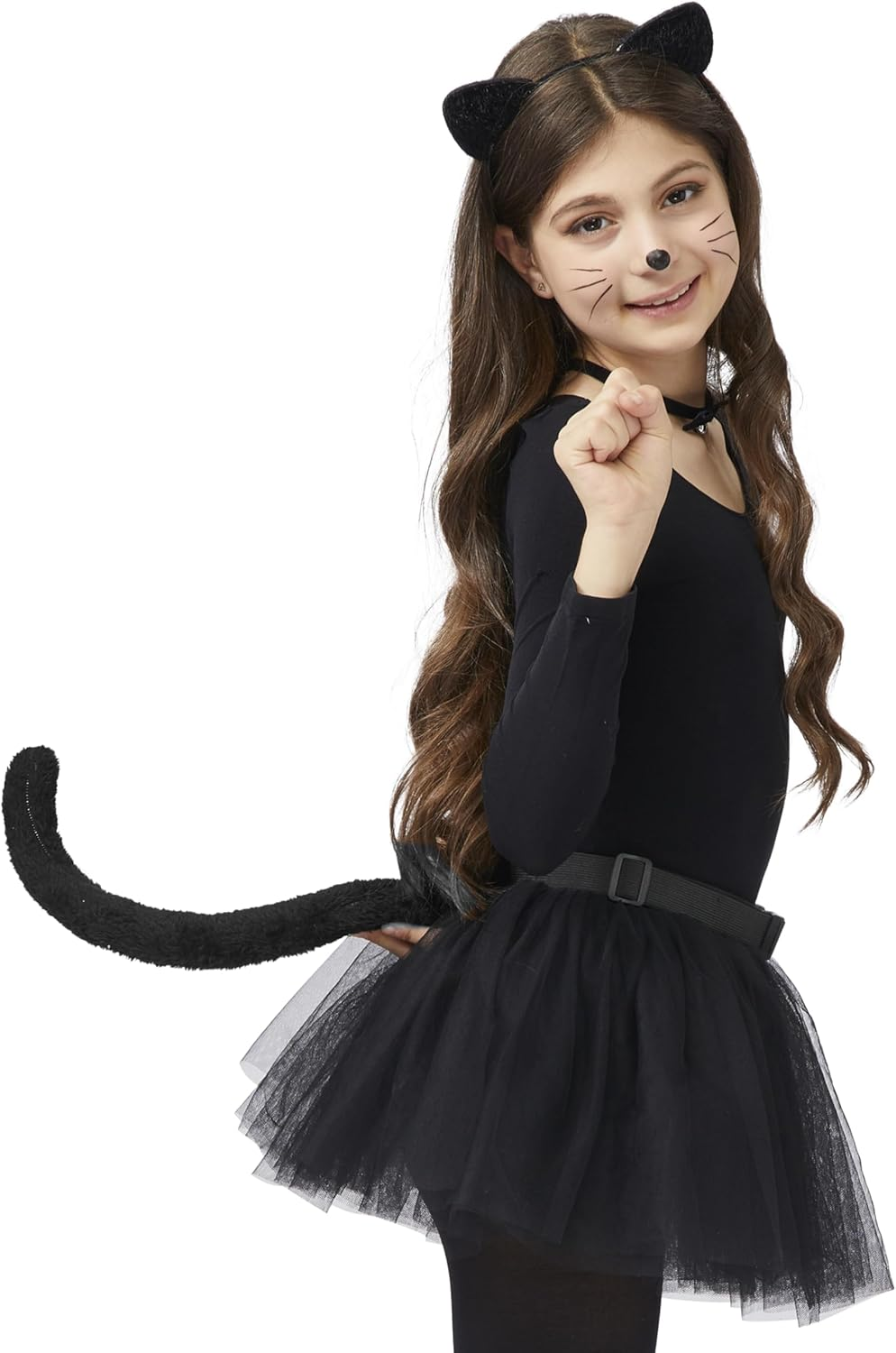 Spooktacular Creations Halloween Black Cat Dalmatian Fox Costume Accessories Set with Ears Headband with Choker Bow Tie Tail image number 5