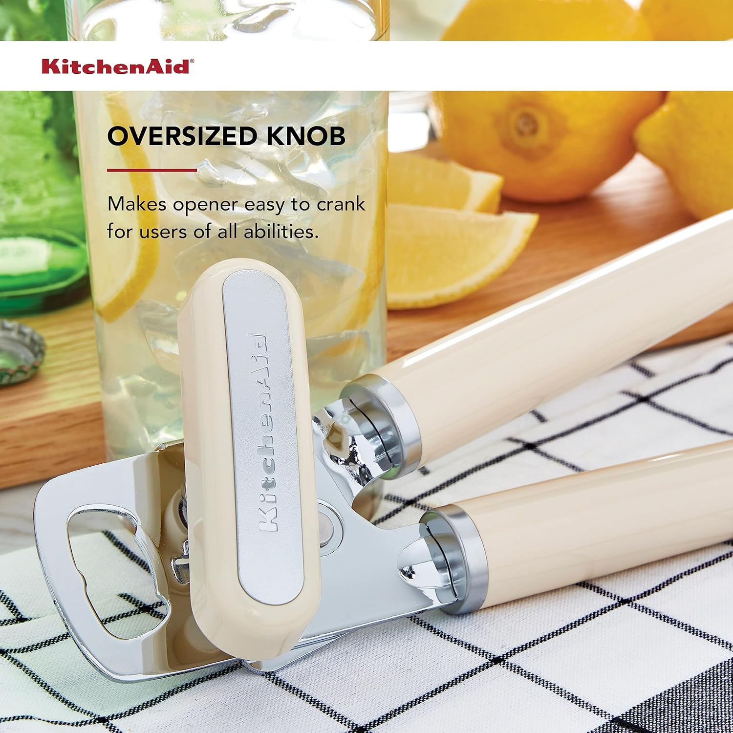Kitchenaid Classic Multifunction Can Opener/Bottle Opener, 8.34-Inch, Almond Cream image number 2