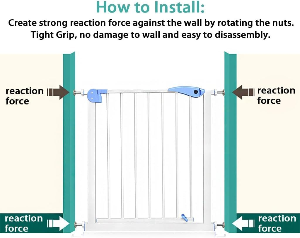 4 Pack Baby Gate Replacement Parts Threaded Spindle Rod 8Mm (M8), Pressure Mount Stair Accessories, Baby and Pet Safety Gate Repair Kit to Improve Home Store Security, (White, 4) image number 3