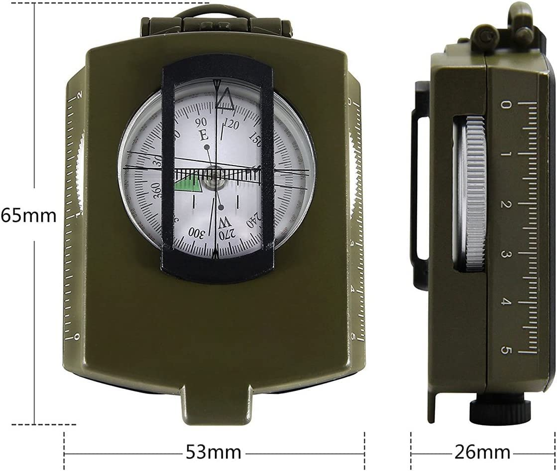 Roobuck Survival Military High-Precision Compass with Waterproof Shakeproof Emergency Luminous for Camping Hiking Hunting Trekking image number 1