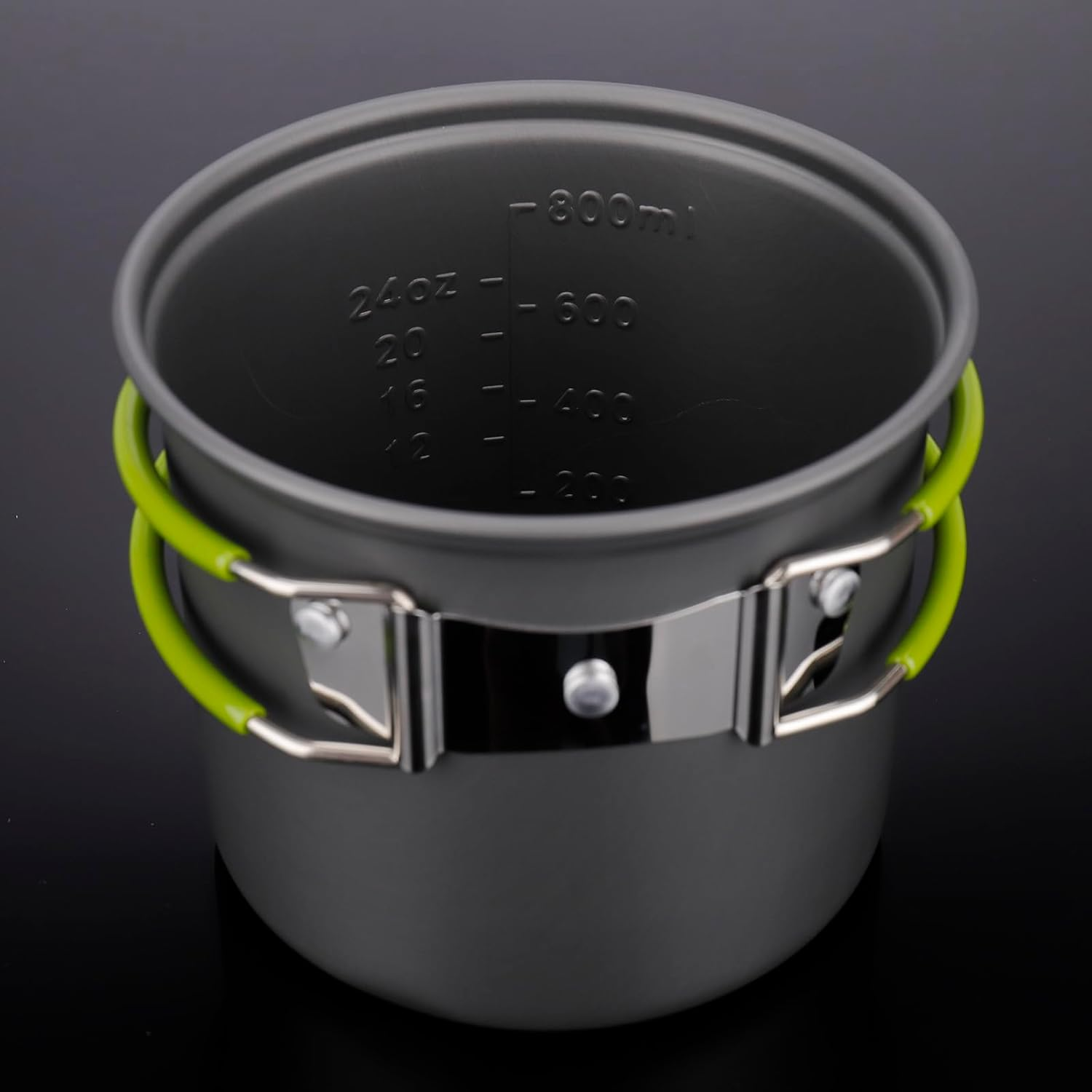 Camping Cookware Set, Camping Pot Made of Aluminium, Outdoor Cookware with Foldable Cutlery, Camping Tableware for 2 People, Camping Tableware for Hiking, Fishing, Picnic, FDA Certified image number 4