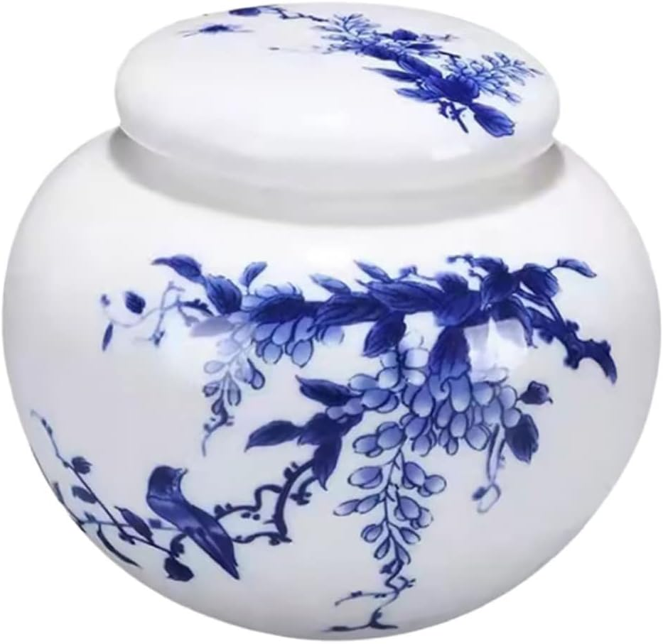 NAMOARLY Chinese Style Ceramic Storage Jars Airtight Tea Canister for Home Supplies Small and White Porcelain Container for Tea and Cream Storage image number 3