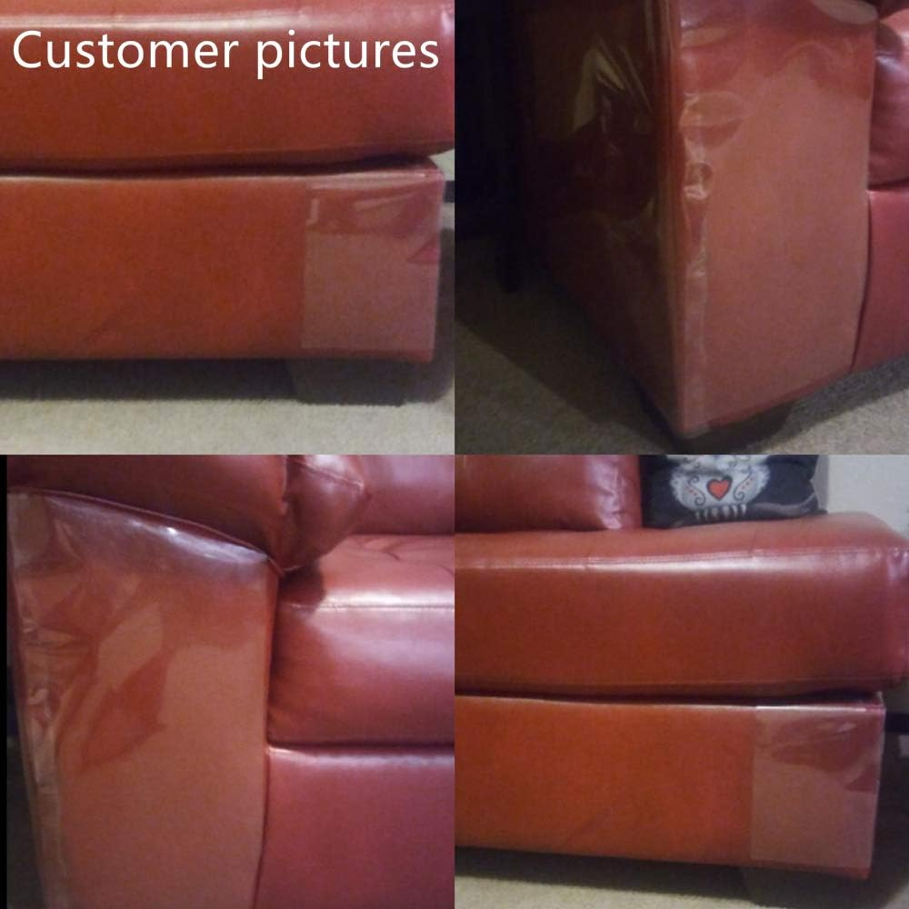 10 Pcs Furniture Protectors from Cats, Clear Self-Adhesive Cat Scratch Deterrent, Couch Protector 4 Pack X-Large (18"L 12"W) + 4 Pack Large (18"L 9"W) + 2 Pack (18"L 6"W) Cat Repellent for Furniture, image number 3