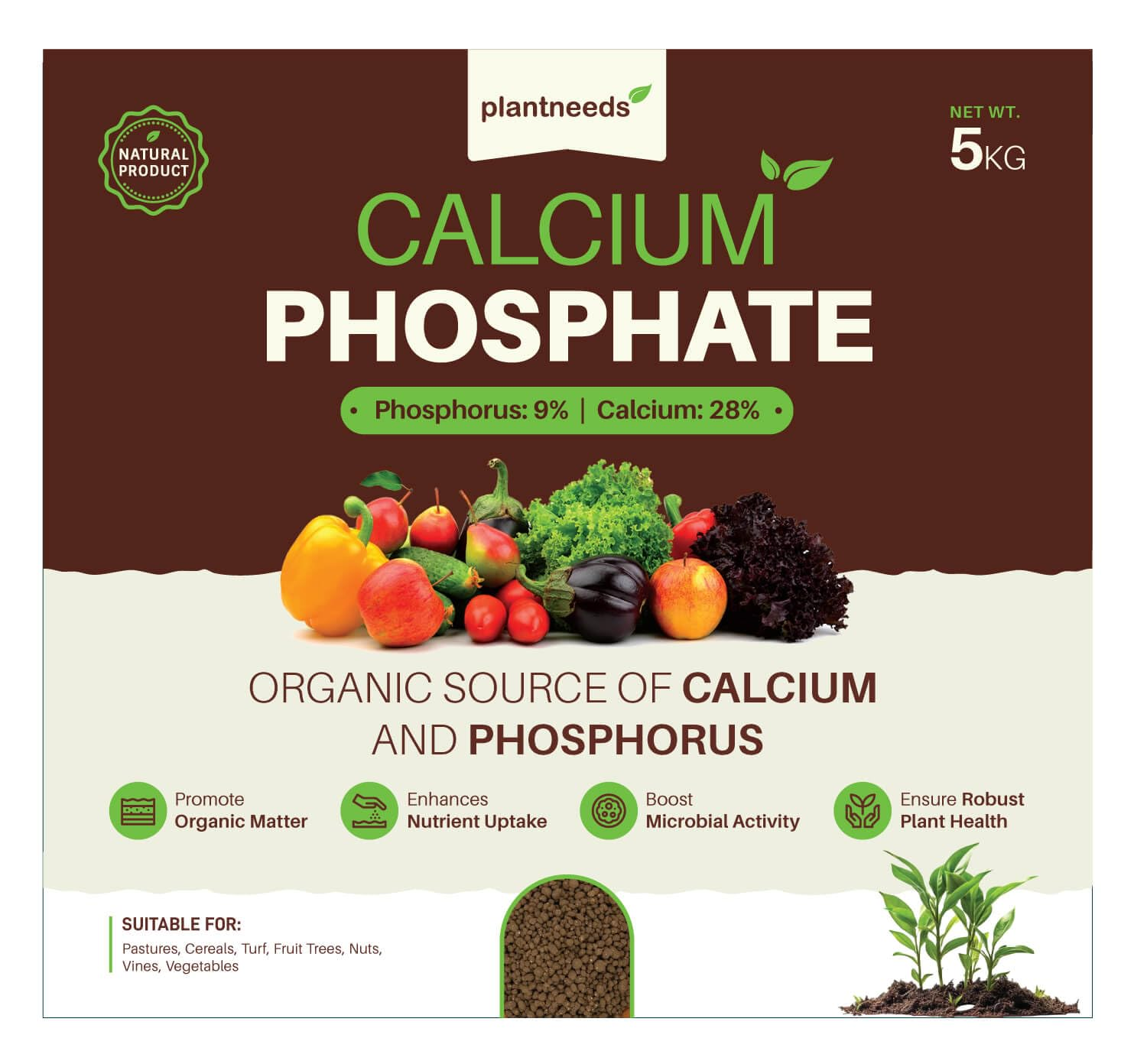 Plant Needs Calcium Phosphate 5 Kg | Guano Fertiliser | Dicalcium Phosphate | High Phosphate Plant Fertiliser | Calcium and Phosphorus Fertiliser image number 4