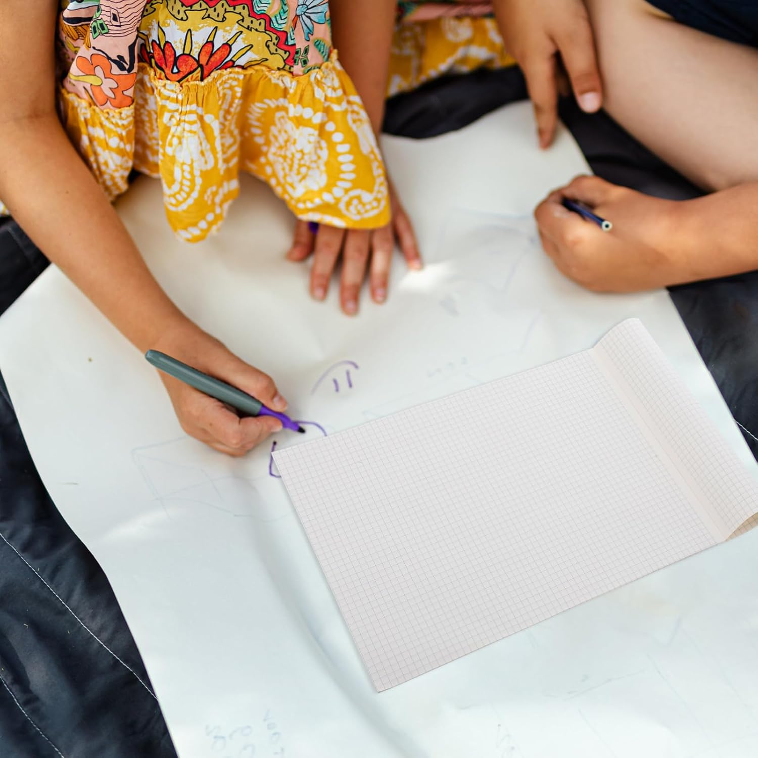 JEWEDECO Multi-Purpose Grid Paper Pad Heavy Duty Notebooks for Math Engineering School 100 Sheets A4 Size Portable image number 6