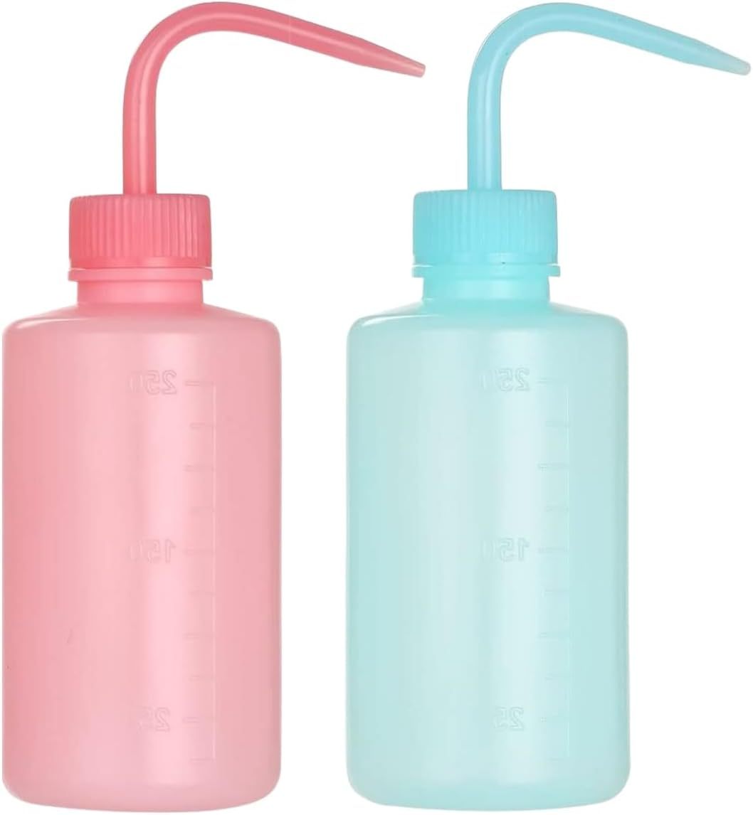 Safety Rinse Watering Tools,2 Pcs 250Ml Squeeze Water Bottle,Wash Bottle,Tattoo Supplies, Irrigation Sprinkling Can Wash Plant（Pink & Blue） image number 4