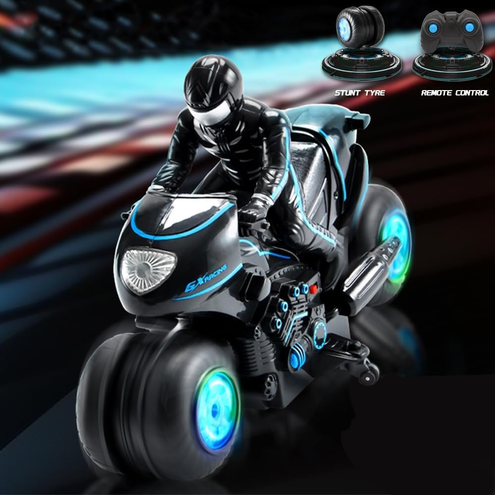 B-Qtech RC Motorcycle, 2.4G Kids Remote Control Motorcycle Children'S Stunt Spinning Toy Car, 360&deg;Rotating Motorcycle, Air Gesture Car Off-Road 2.4Ghz High Speed Rotation Drift image number 6