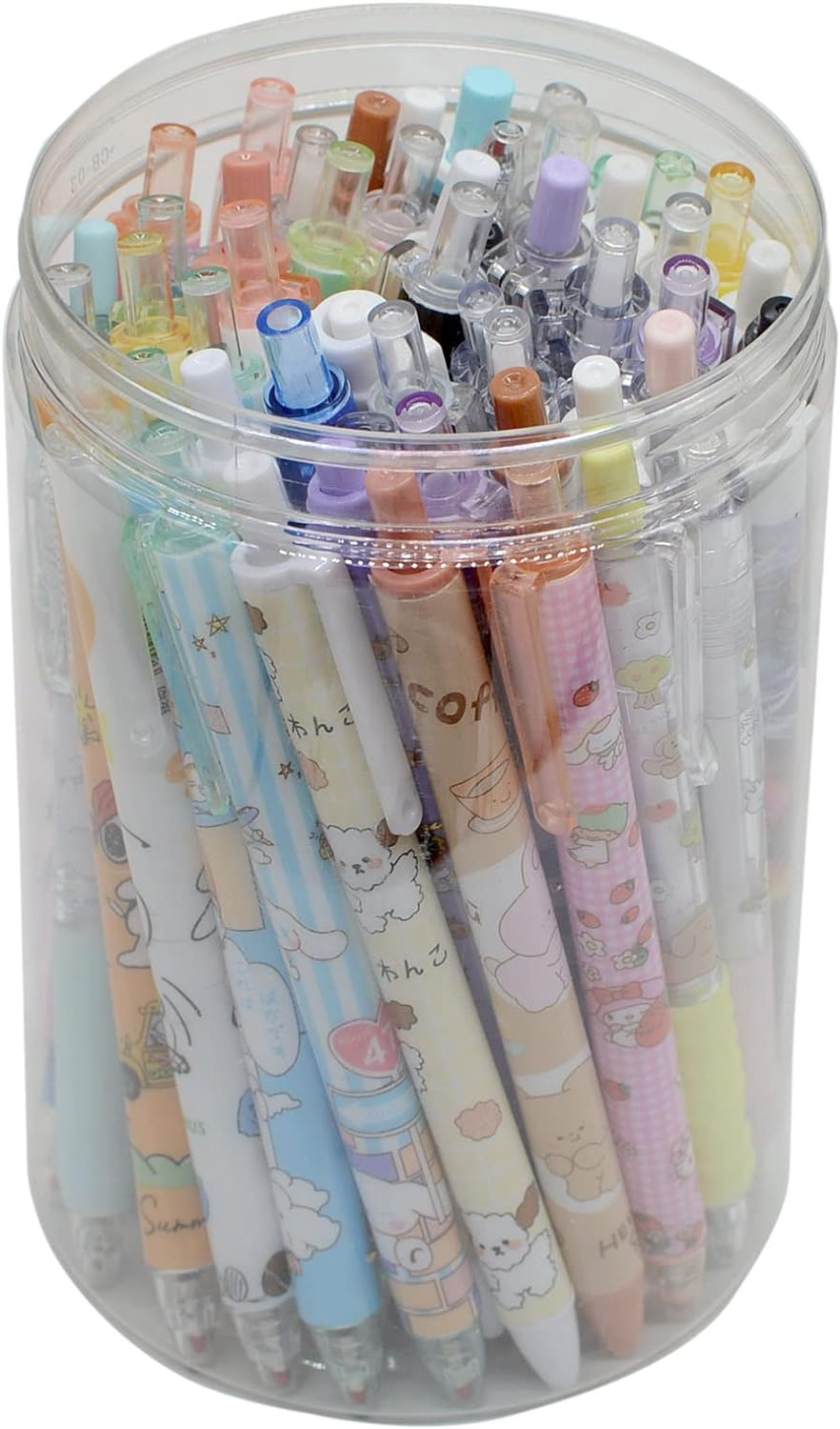 YIKANGHENG 50 Pcs Fine Point Cute Pens with a Pen Holder, 0.5Mm 50 Different Random Styles Black Ink Kawaii Gel Pens for Office, Study, Gift and Home Supplies (50) image number 4
