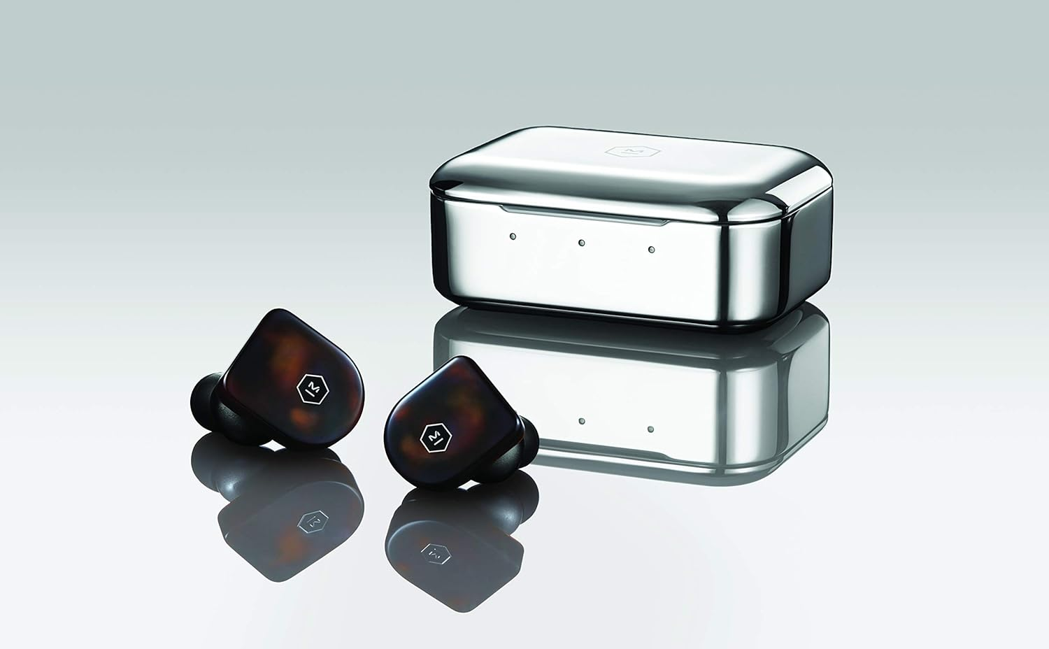 Master & Dynamic MW07 True Wireless In-Ear Earphones, with Stainless Steel Charging Case, Tortoise Shell - Grey Terrazzo image number 3