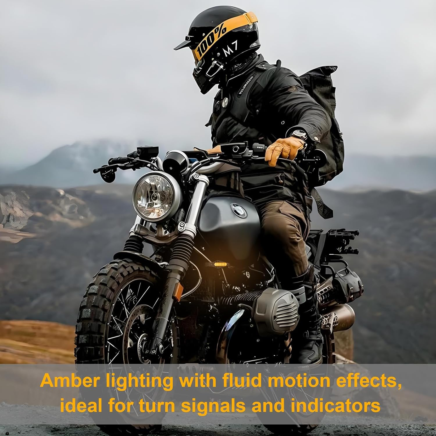 Kinstecks 4PCS Mini Motorcycle Indicators Flowing Turning Indicators Turn Signal Lights 12LED 12V for Motorcycle Motorbike Scooter Quad Cruiser Harley Kawasaki Yamaha Suzuki off Road