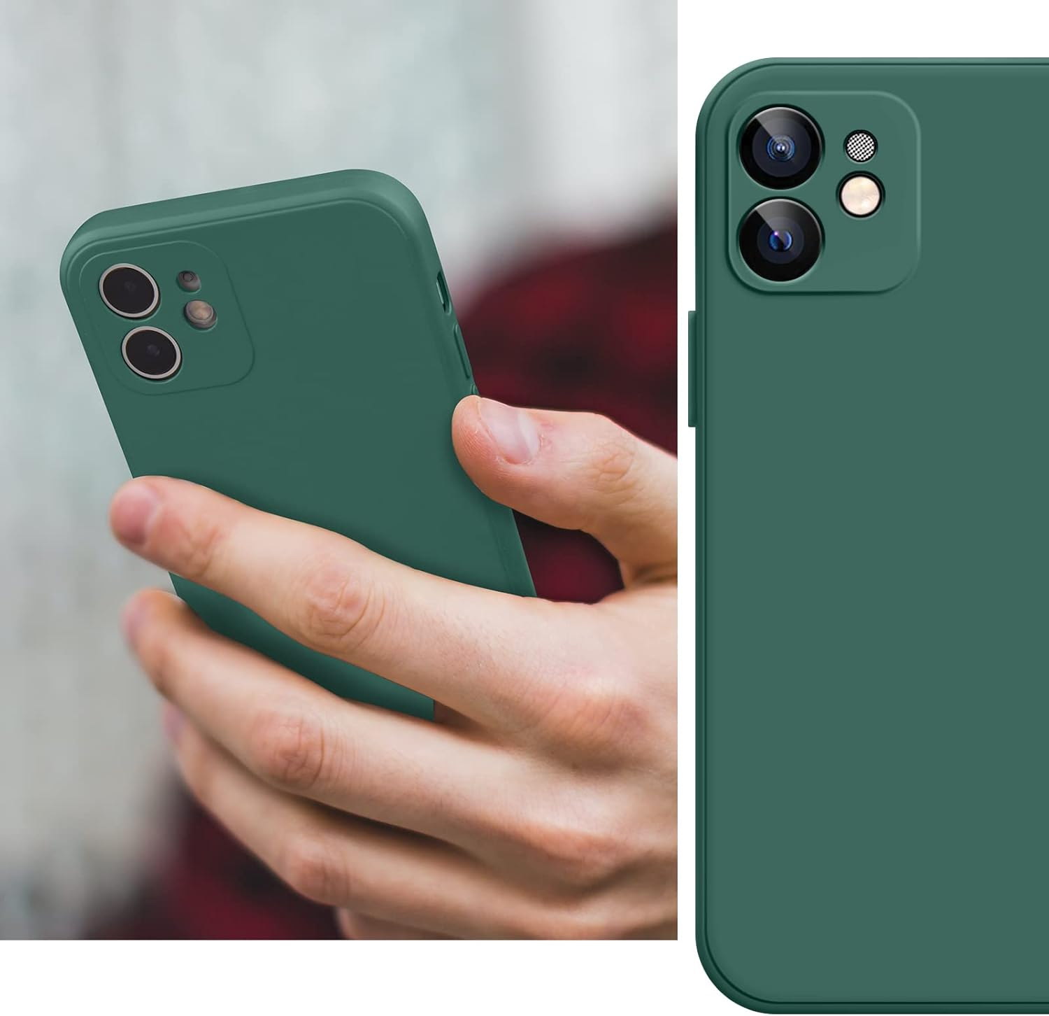 Meliya Case for Iphone 12 Case, Slim Stylish Silicone Full-Body Protective Shockproof Bumper Cover for Iphone 12 6.1 Inch (2020) Phone Case (Dark Green) image number 5