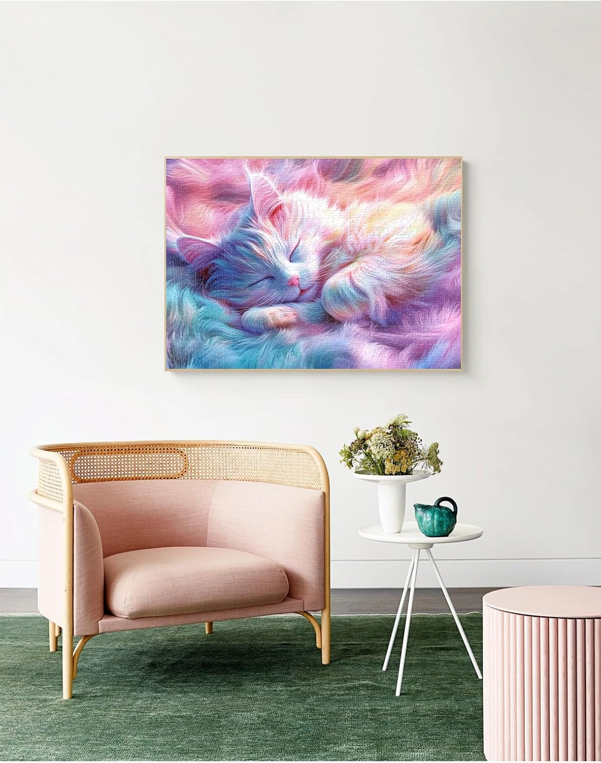 Jigsaw Puzzles for Adults 1000 Pieces Cure Sweet Cat 1000Pc Puzzles Impossible Hard Difficult Challenging Puzzles for Adults Sleeping Kitten Jigsaw Puzzle 1000 Pieces 28 X 20 Inch image number 4