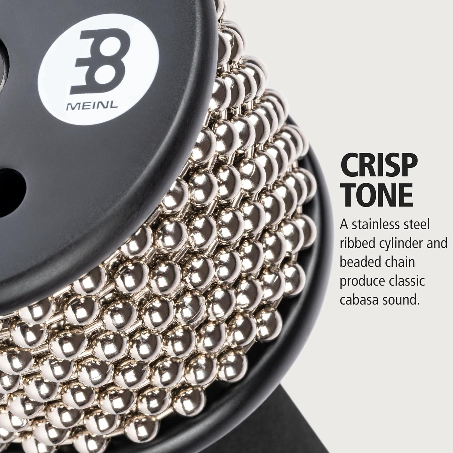 Meinl Percussion Turbo Cabasa Instrument with Sound Ports for Extra Projection and Stainless Steel Cylinder, , Small (CA5BK-S)