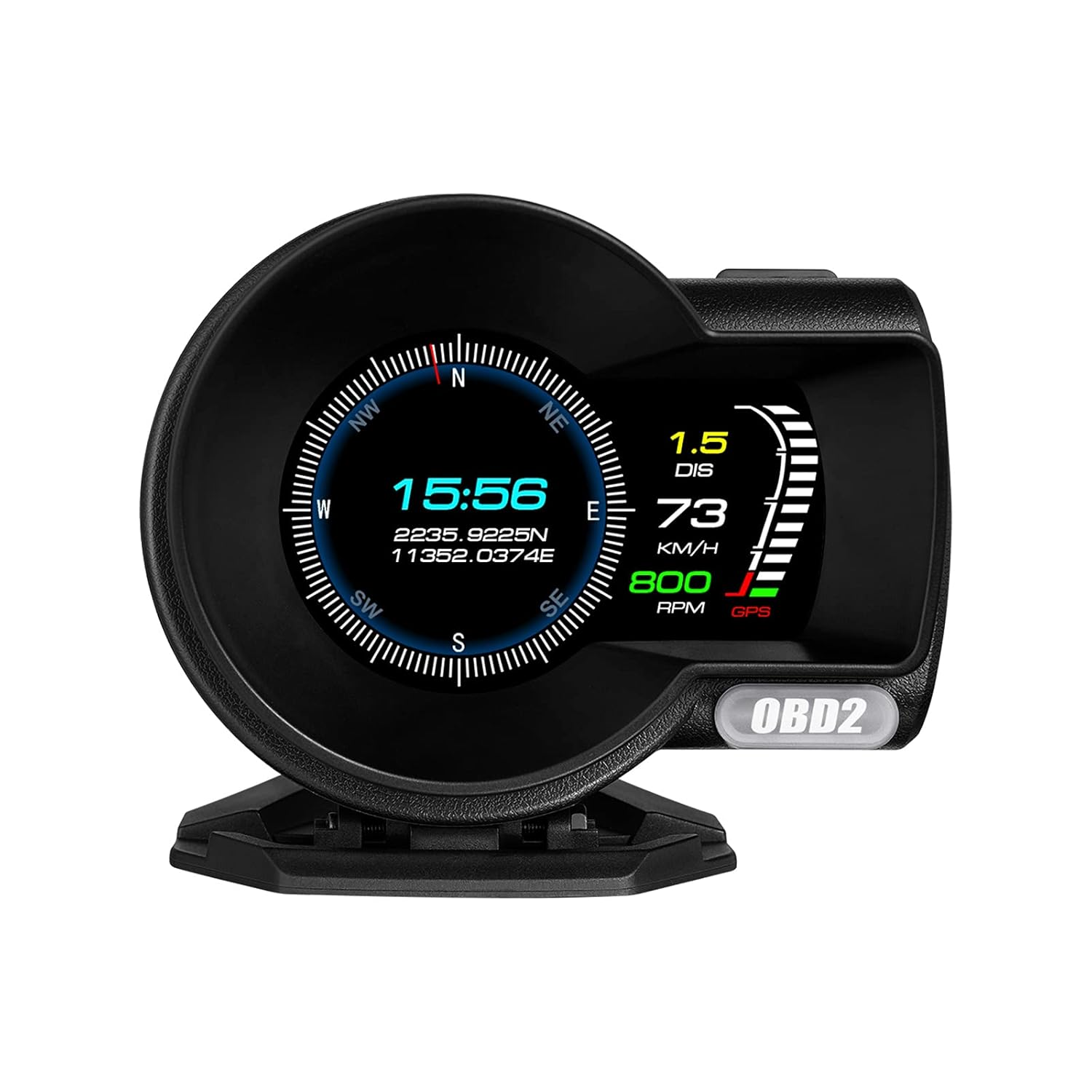 Wiiyii Car HUD Head up Display F8 Plus, OBD+GPS Gauge, Works for All Cars, Your Private Vehicle Inspection Assistant