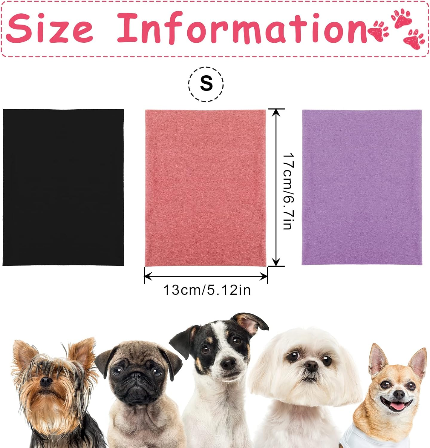 Sadnyy 3 Pcs Dog Ear Muffs Noise Protection Covers Hearing Wrap Earmuff Winter Scarf (Black, Pink, Purple,Small) image number 1