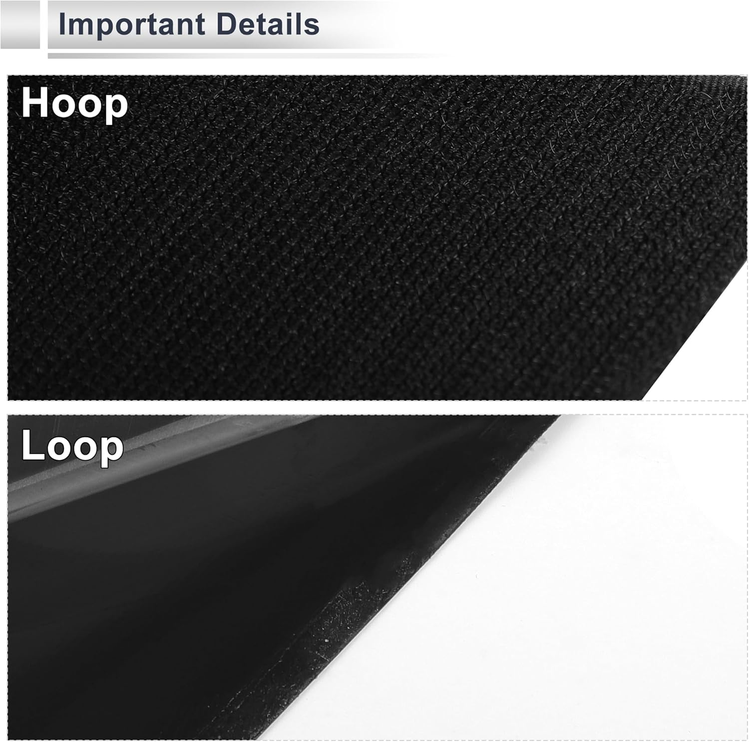 X AUTOHAUX 1 Pcs Hook and Loop Tape Adhesive Back Single Sided Adhesive Back Home Office Phone Mount Adhesive Tape Black 82.02Ftx4.33" image number 2