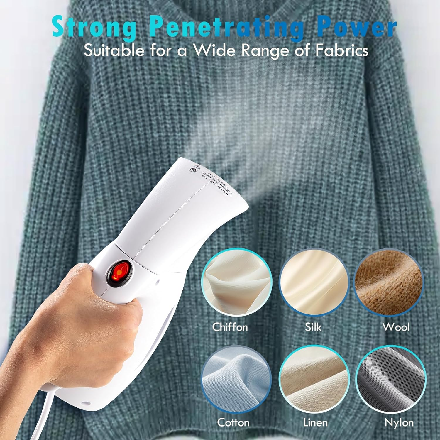 Bikoche Garment Steamer Iron, 4-IN-1 Handheld Steamer for Clothes, Portable Iron Steam, Auto Shut-Off Protection, 180ML - White image number 5