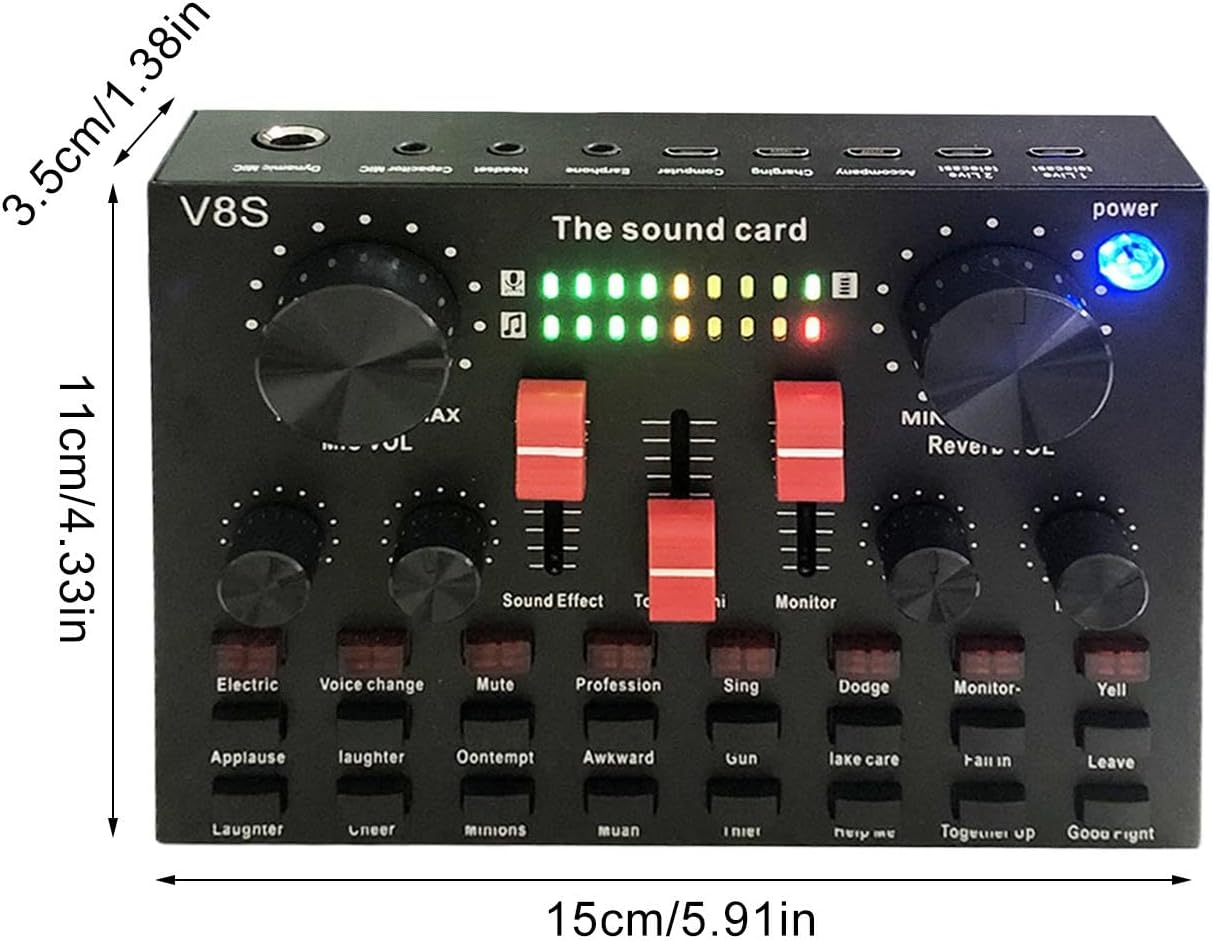 Audio Mixer for Streaming, DJ Sound Controller, Sound Board Console, Compact Voice Changer Board, Portable Audio Mixer, DJ Studio Soundboard, Voice Effects Mixer, Streaming Mixer Board, Stereo DJ Mixe image number 1