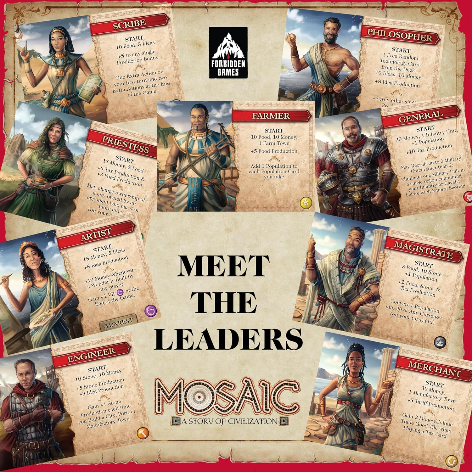 Mosaic: a Story of Civilization - Strategy Board Game for Adults and Family | Fast, Fun, Action-Selection and Area Control Game | 2-6 Players | Ages 14 and up | 120 Minutes | by Forbidden Games image number 3