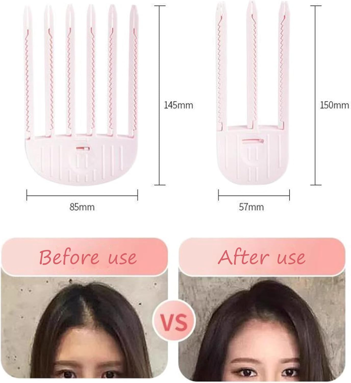 2 Pack Hair Comb for Fluffy Bangs Hair Styling Tools Volumizing Hair Root Lifting No-Trace Hair Root Lifting Clip on Bangs image number 3