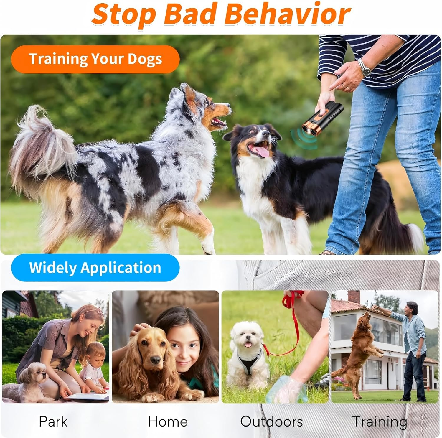 Dog Bark Deterrent Devices for Own or Neighbor'S, Bark Shield, Dog Ultrasonic Bark Control, Type-C Charging, Effective & Safe, Dog Training Tools, anti Barking Device for Dogs Indoor Outdoor Use image number 3