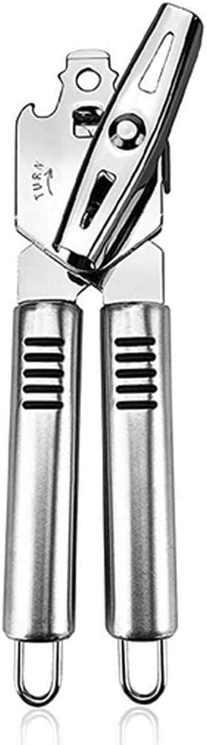 Can Opener, Elifeapply Stainless Steel Can Opener Manual, Heavy Duty, Smooth Edge, Silver