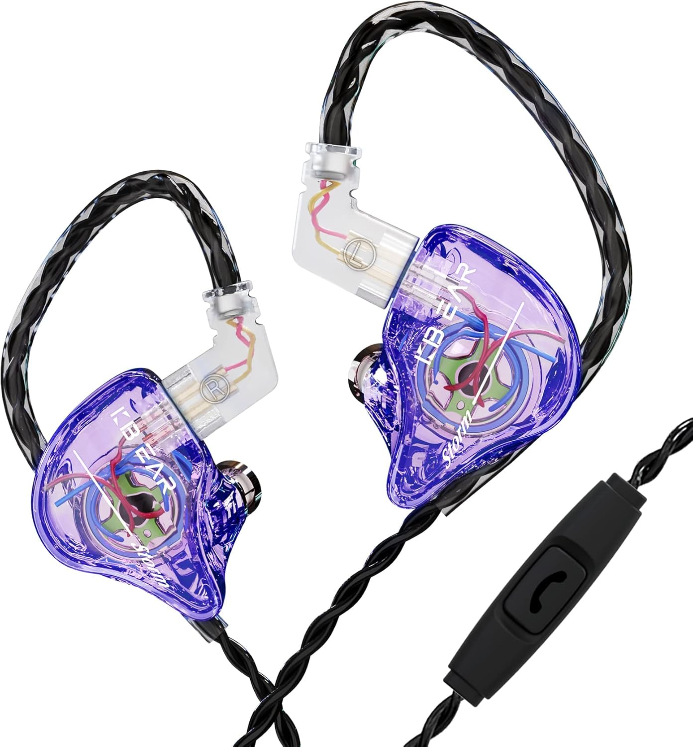Keephifi KBEAR Storm Stage Earphones HD Micrphone, in Ear Monitors Headphones Dynamic Driver in Ear Earbuds,Professional Earbuds Wired for Musicians Singers Guitarist Drummer Pianist(Purple with Mic) image number 1