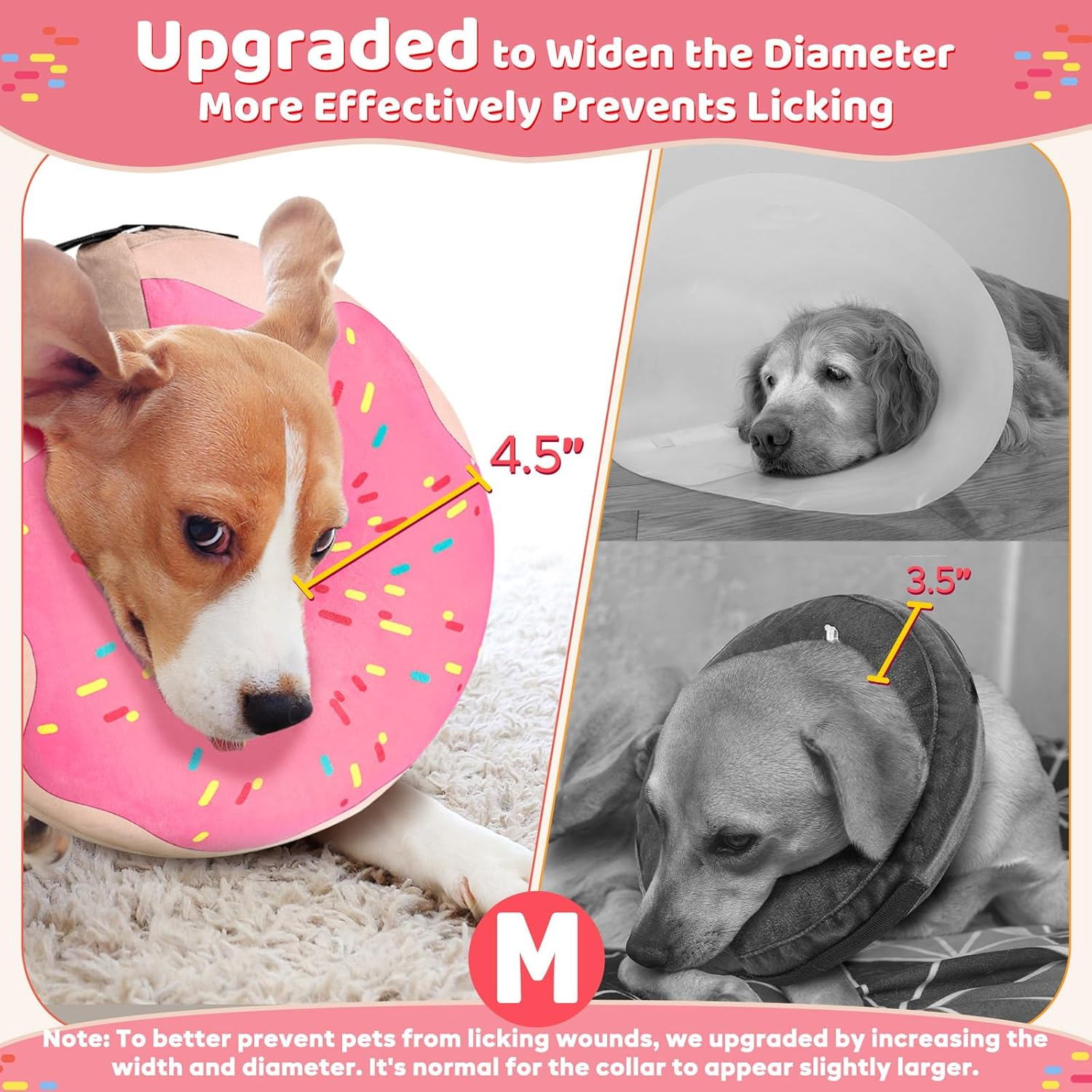 Gimars Inflatable Dog Cone Alternative Dog Donut Collar after Surgery, Soft Dog Neck Pillow Recovery Cone Collar, E Collar and Elizabethan Collar Alternative for Small and Medium Dogs image number 4