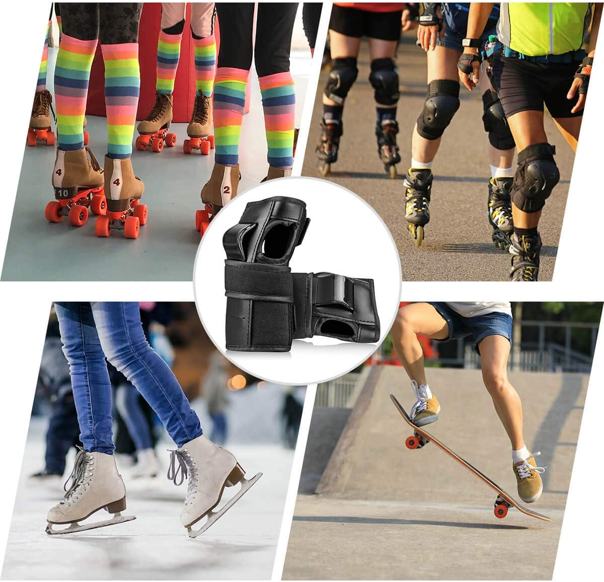 Wrist Guards with Palm Protection Pads for Adults and Kids, Adjustable Wrist Palms Protective Gear for Skateboarding, Longboarding, Roller Blading, Inline Skating, Snowboarding image number 2