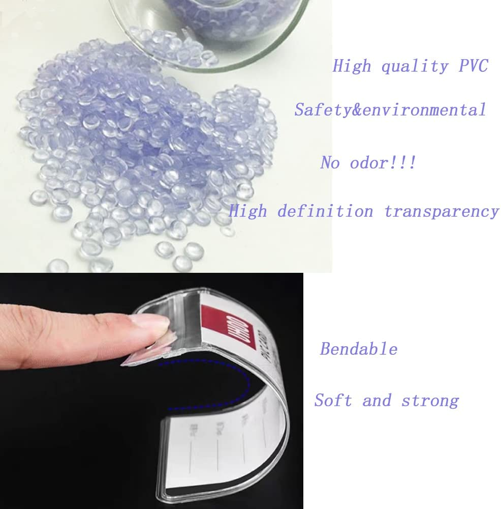 50 Pcs Waterproof ID Badge Holder, POIUNA Clear Plastic Name Badge ID Card Holders with Waterproof Resealable Zip, Plastic Name Tag Holder (50) image number 2