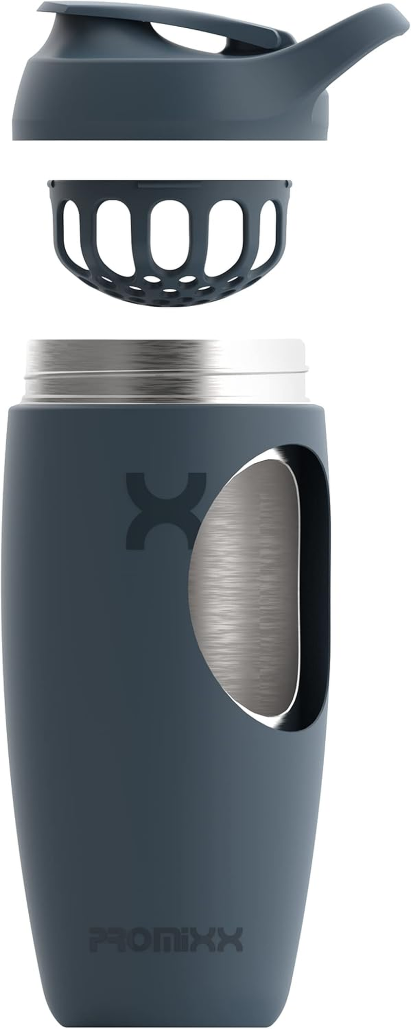 Promixx Pursuit Shaker Bottle Insulated Stainless Steel Water Bottle and Blender Cup, 550Ml, Midnight Blue image number 6