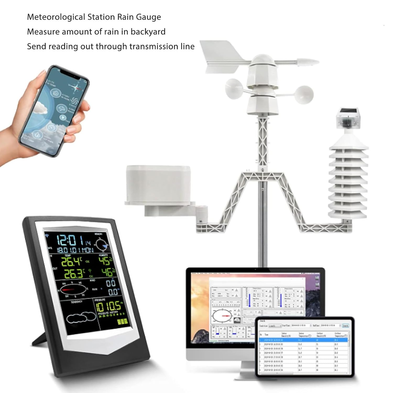 Meteorological Station Rain Volume Gauges Wireless Sensor Draining Rainwater Collector, ABS Material Rain Volume Meter for Meteorological Station image number 2