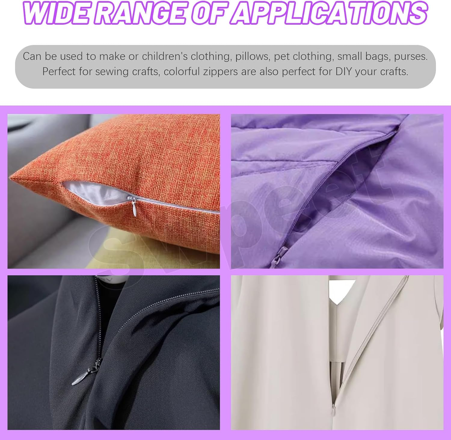 Swpeet 42Pcs 20 Mixed Color 16" Nylon Invisible Zippers with Measuring Tape and Scissors Assortment Kit, Hidden Zipper Multicolor Nylon Invisible Sewing Zipper for Tailor Garment Sewing Craft image number 2